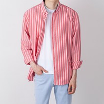 스타일에스 남성용 빅사이즈 옥스포드 코지 남자 스트라이프 셔츠