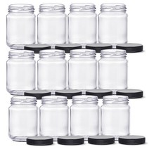 플라스틱 블랙캡 잼병 일자형 SG200, 160ml, 12개