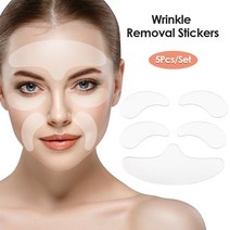 목세로주름 세로목주름 일일일팩 눈밑주름패치 목주름팩 실리콘팩 실리콘 얼굴 주름 방지 패드 이마 목 손 눈 스킨 케어 리프팅 도구제거 스티커 테이프이징 재사용 가능 패치, 04 5 PCS FACE SET