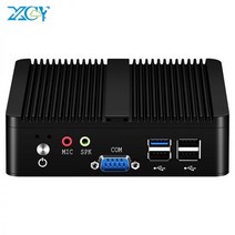 XCY 팬리스 미니 PC 인텔 셀러론 J1900 쿼드 코어 듀얼 이더넷 RS232 Windows Linux HDMI VGA 4xUSB WiFi 산업용 컴퓨터, 4G RAM 128G SSD WiFi, Intel Celeron N2930