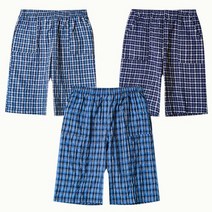 홈웨어 체크 6부 밴딩 반바지