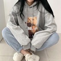 쭈리면 테디 곰돌이 벌룬 오버핏 후드티 3color