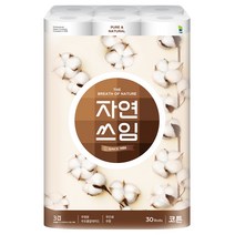 더 도톰한 자연쓰임 무형광 코튼 화장지 27미터 30롤