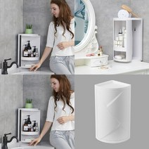 TYDL 360도 회전 2단 코너 선반화이트, 1개, 화이트