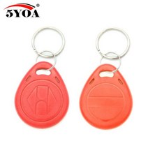 엑세스제어카드 100pcs em4305 t5577 RFID 125khz 키 Keyfobs 복사 재기록 가능 다시 쓰기 중복 태그 근접, 04 빨간