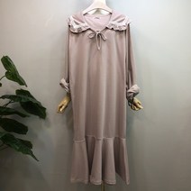 라임브릿지 엑스자수 카라 프릴 원피스