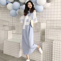 라오농 여성 반팔 티셔츠 원피스 롱티 레터링 루즈핏 CK02 +봄 여름 가을 겨울CMTYK2259-193lv