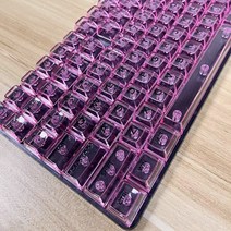 CBSA 높이 투명 키패드 판출형 무골위 우각진접 PC소재 기계식 키보드 적용, CBSA표준핑크시스루블랙, 하나, 하나