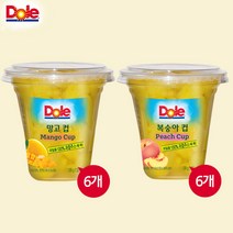 Dole 컵과일 후룻컵 198gx12개 망고컵6개+복숭아컵6개 간편간식 디저트 슬라이스과일 무배, 198g, 12개