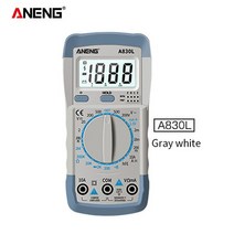 접지 진단 테스터기 체크 A830L LCD 디지털 멀티미터 AC DC 전압 다이오드 주파수 멀티테스터 전류 부저, 01 Gray White