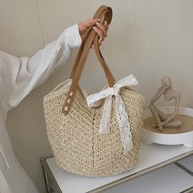 바람 펀칭 리본 뜨개질 가방 패션 숄더 크로스 풀가방 여성가방 비치백 Bags