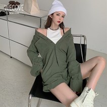 위코브 여자 루즈 캐주얼 자켓 반바지 점프슈트