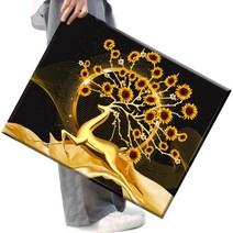 FASEN 액자 보석십자수 캔버스형 DIY 키트 40 x 50 cm, 1세트, FAN77.해바라기사슴이요