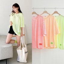 제시카79러브 여름단가라티셔츠 형광와펜웨스턴 반팔 티셔츠