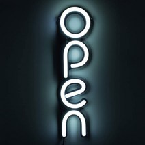 영업중 OPEN LED 오픈 네온 사인 24 보드 간판 광고판 유연한 흰색 세로 고휘도 열림수직 밝은 상업 164EA 7, 단일옵션