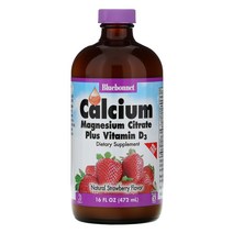 Bluebonnet Nutrition 리퀴드 칼슘 마그네슘 킬레이트 플러스 비타민 D3 천연 딸기맛 16 fl oz (472 ml) 2팩
