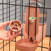 급식기 강아지 사료공급기 급수기 밥주는기계 배식기 고양이 애완 동물 걸이식 물 디스펜서 개 자동 공급기 분수 먹이 용기 식수 케이지, 옵션04 Pink Water Drinker