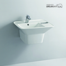 CL-351D/CL351D/세면기/세면대/일체형세면기/평면붙임형/대림바스/대림세면기/원홀/쓰리홀/부속일체/부속포함, 자동, I자트랩 (바닥배수), 선택안함