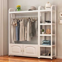 베이비장 아이방 행거 옷걸이 수납장 다용도 진열대, 100x40x170cm +  5단 선반