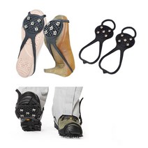 도시형 워킹화 아이젠 눈길 미끄럼방지 신발 체인 빙판 스파이크 눈신발, 블랙