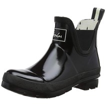 Joules Wellibob 여성용 글로스 레인 부츠 트루 블랙