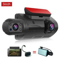 블랙박스 가성비2렌즈 자동차 비디오 레코더 HD 1080P 대시 캠 블랙 박스 3.0 인치 IPS 카메라 나이트 비, 01 3 inch