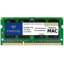 Timetec 4 GB 맥북 프로(2011년 초/후반 13/15/17 인치) 아이맥(2010년 중반/2011년 중/후반 21.5/27 인치) 맥 미니(2011년 중반)용 애플 DD, 4GB