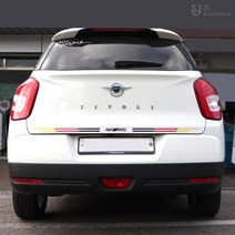 [JS AUTOMOTIVE] 쌍용 티볼리에어 트렁크 도어가니쉬 튜닝스티커 커버 엠블럼몰딩 인테리어 액세서리 데칼 랩핑 가드 용품, 블랙_퍼포먼스