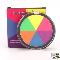 페이스페인팅물감 바디페인팅 무독성 분장 특수 수성물감 메이크업 Painting, 낱개 상자, 6색 수용성 형광색【펜슬 브러시 4개】