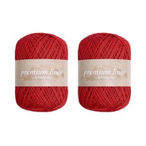 울클럽 린넨 뜨개실 70g 2볼, 318 레드, 2개
