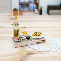 미니미소 일식세트 (오뎅국물 꼬치구이 돈까스 소스 정종 술잔 숟가락 젓가락 바닥) 미니어처 소품
