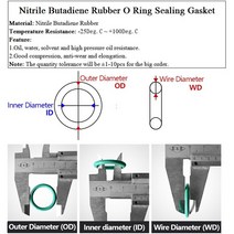 NBR O 링 씰 개스킷 두께 CS 2.5mm OD 6 ~ 190mm 니트릴 부탄올 고무 스페이서 오일 저항 와셔 둥근 모양, 01 2.4mm, 75 OD 130mm ID 125.2mm