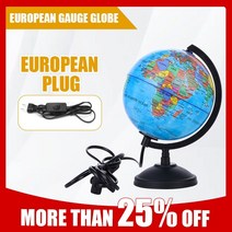 지구본 LED 조명 세계 지구 지도 지리 교육 장난감 스탠드 홈 오피스 이상적인 미니어처 선물 사무실 가제, 한개옵션0