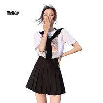 멜로우 1+1 여성용 플리츠 테니스 스커트 2개 세트