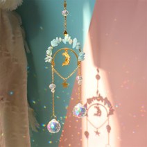 자개모빌만들기 인테리어 모빌 크리스탈 윈드 차임 프리즘 핸드메이드 행잉 장식품 선캐처 북, 08 Sky Blue