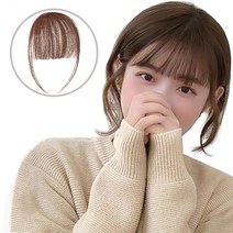 조이스프리 앞머리 붙임머리 헤어 피스 부분 똑딱이 가발, 라이트브라운, 1개
