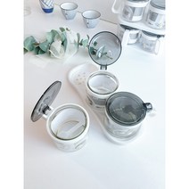 글라스 원형 양념통 세트 (3구 4구), 4P(300ml)세트