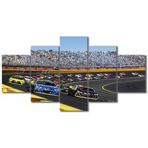 5 패널 샬롯 양키스 모터 스피드 웨이 하우스 나스카 레이스의 트랙 F1 Paitings 인쇄 조각 캔버스 벽 아트 HD, [04] 40x60 40x80 40x100cm, [01] No frame