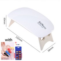 UV랜턴 라이트 레진 젤네일램프 젤램프 UV램프 네일 건조기 6W 미니 LED 휴대용 USB 케이블 가정용 손톱 건조 젤 아트 매니큐어 도구, 4.White add False Nail  USB