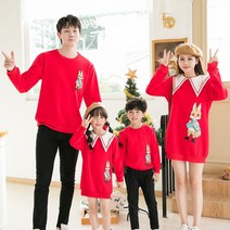 엄마딸커플룩 2023토끼 새해 자녀옷 가족 3식구 후드티 부녀 어머님 가을의류 겨울 년 옷추가 부드럽다 인테리어