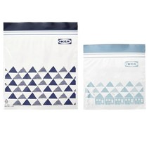 [당일발송]1+1 이케아 지퍼백 옵션 1. NEW블루(총 120P)/ 2.블랙 옐로우(중형 소형 총 120P)/3.블루리본(1리터 총50P)/4.나무패턴(2.5리터 총50P), 블루 리본 (1리터)  1+1 총 50매