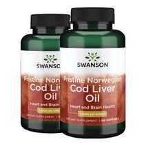 스완슨 노르웨이산 코드리버오일 1000mg 대구간유 오메가3 비타민 60정 X 2팩