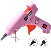 글루건 20W 핫 멜트 글루 건 7mm x 200mm 스틱 미니 가정용 DIY 산업용 열 온도 전기 수리 도구, [01] 20W, [03] Pink glue gun, [02] EU, 03 Pink glue gun_01 20W_01 미국