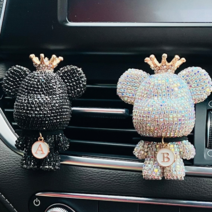 (1+1세트) 에르미 큐빅 차량용 방향제 디퓨저 베어브릭 2개 클립형, 02.큐빅블랙+큐빅화이트, 08.블랙체리