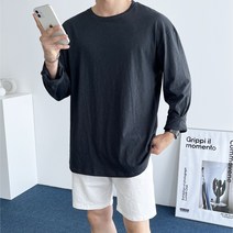 데일트 남자 여름 오버핏 린넨 얇은 긴팔티