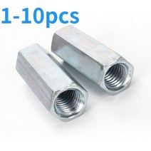 m6 m8 m10 m12 m14 m16 m18 m20 아연 도금 육각 막대 커플 링 너트 연결 나사 너트 아연 도금 긴 육각 너트, m20x60, 5개