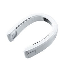 넥밴드 휴대용 선풍기USB 넥 목걸이 선풍기 무선 넥밴드 무소음 에어컨 목풍기, 흰색