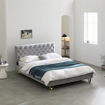 퍼니코 오로라 앤틱 매립형 벨벳 침대 슈퍼싱글/퀸/킹, 03. 포켓 매트리스 포함, 로얄 그린