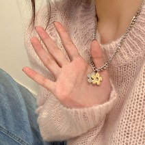 CIUUC 골드 및 실버 대비 목걸이 럭셔리 마이너 디자인 힙합 인스트랩 콜라 체인 타이드 쿨 울 체인