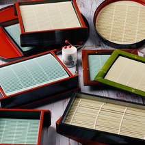 일식 모밀판 메밀 모밀 소바 그릇 접시, 선택16-한일 직사각 모밀판 B세트 그린